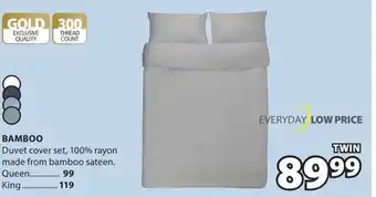 JYSK BAMBOO Duvet cover, 100% rayon made from bamboo sateen offer