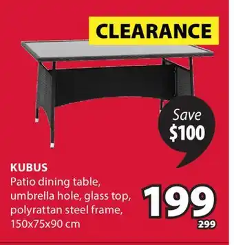 JYSK KUBUS Patio dining table offer