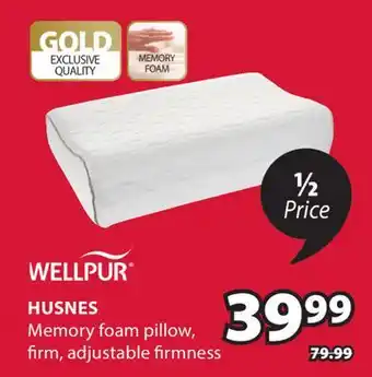JYSK Wellpur Husnes Memory foam pillow offer