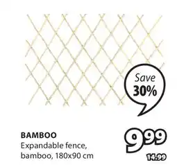 JYSK BAMBOO Expandable fence offer