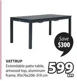 JYSK VATTRUP Extendable patio table offer