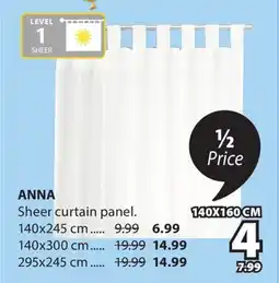 JYSK ANNA Sheer curtain panel offer