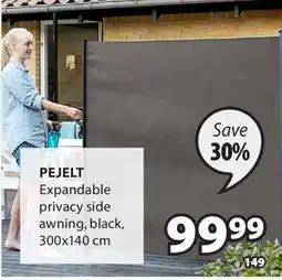 JYSK Pejelt Expandable privacy side awning black offer