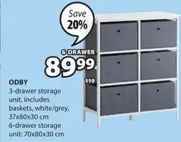 JYSK Odby 3-drawer storage unit offer