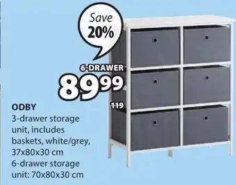 JYSK Odby 3-drawer storage unit offer