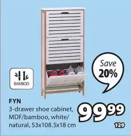 JYSK Fyn 3-drawer shoe cabinet offer