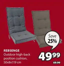 JYSK Rebsenge Outdoor high-back position cushion offer