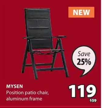 JYSK Mysen Position patio chair offer