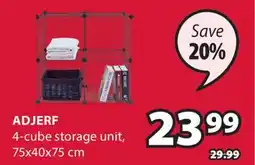 JYSK Adjerf 4-cube storage unit offer