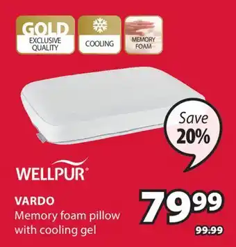JYSK Wellpur Vardo Memory foam pillow with cooling gel offer