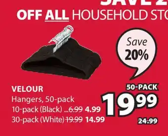 JYSK Velour Hangers, 50-pack offer
