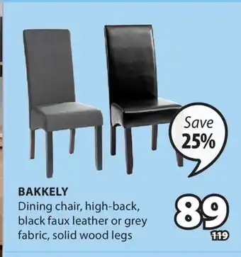JYSK Bakkely Dining chair offer
