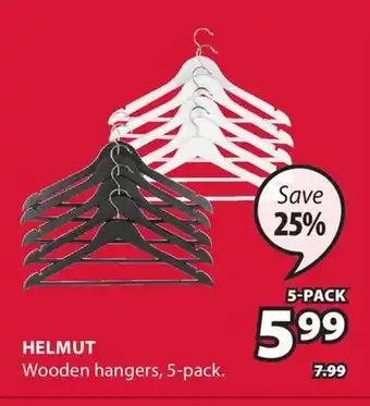 JYSK Helmut Wooden hangers offer