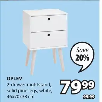 JYSK Oplev 2-drawer nightstand offer