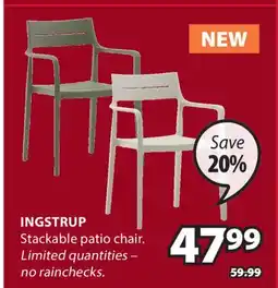 JYSK Ingstrup Stackable patio chair offer
