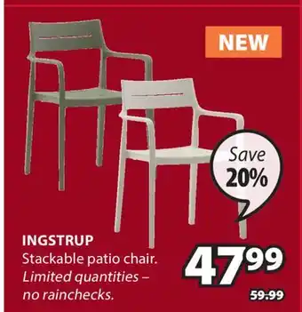 JYSK Ingstrup Stackable patio chair offer