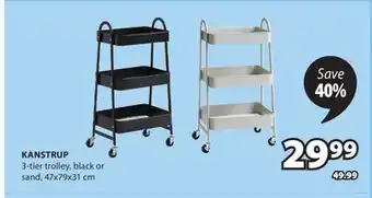 JYSK KANSTRUP 3-tier trolley offer