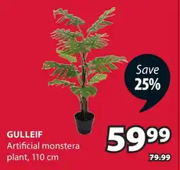 JYSK Gulleif Artificial monstera plant offer