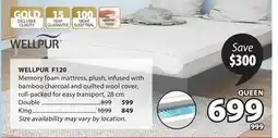 JYSK WELLPUR F120 MEMORY FOAM MATTRESS offer