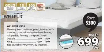 JYSK WELLPUR F120 MEMORY FOAM MATTRESS offer