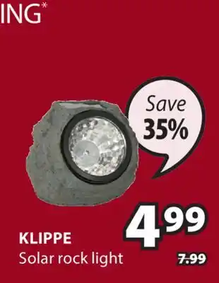 JYSK KLIPPE Solar rock light offer