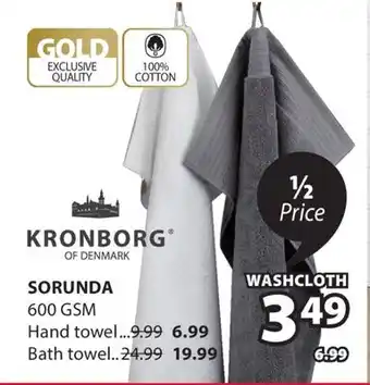 JYSK KRONBORG SORUNDA 600 GSM WASHCLOTH offer