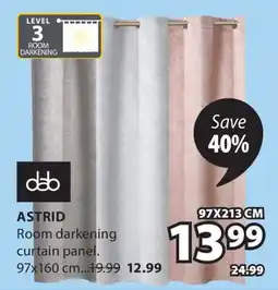 JYSK ASTRID Room darkening curtain panel offer