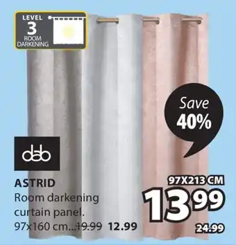 JYSK ASTRID Room darkening curtain panel offer