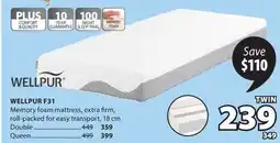 JYSK WELLPUR F31 Memory foam mattress offer