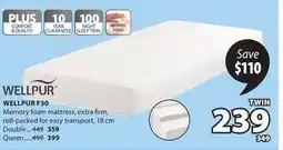 JYSK WELLPUR F30 Memory foam mattress offer