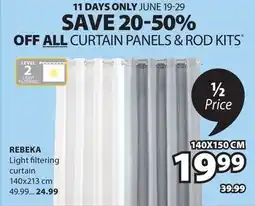 JYSK REBEKA Light filtering curtain offer