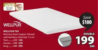JYSK WELLPUR T65 Memory foam Topper offer