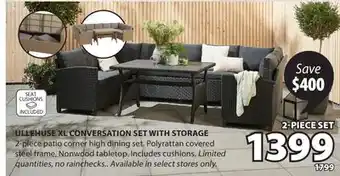 JYSK ULLEHUSE XL CONVERSATION SET WITH STORAGE offer