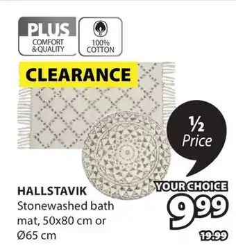 JYSK HALLSTAVIK Stonewashed bath mat offer