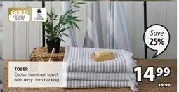 JYSK TOBER Cotton hammam towel terry cloth offer