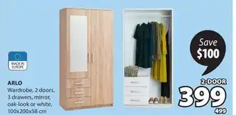 JYSK ARLO Wardrobe offer