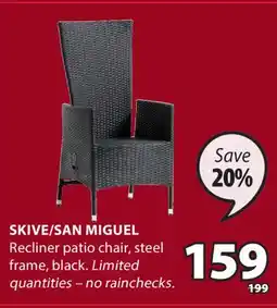 JYSK SKIVE/SAN MIGUEL Recliner patio chair offer