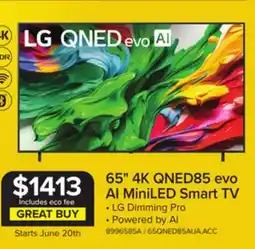 Leon's LG 65 4K Smart QNED evo AI Mini-LED TV - 65QNED85AUA offer