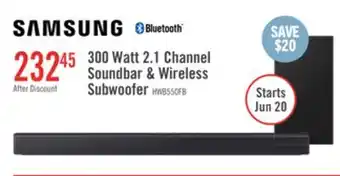 The Brick Samsung B-Series 2.1-Channel Soundbar with Wireless Subwoofer offer
