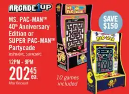 The Brick Arcade1up Ms. PAC-MAN Portable Partycade 40th Anniversary Edition offer