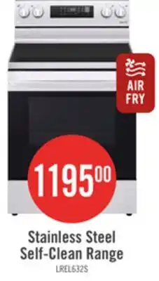 The Brick LG 6.3 Cu. Ft. Smart Electric Range with Air Fry and Fan Convection - Stainless Steel - LREL6323S offer