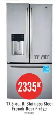 The Brick Profile 33 17.5 Cu. Ft. French-Door Refrigerator - Stainless Steel Fingerprint Resistant - PYE18HY offer