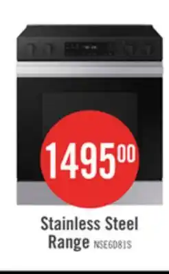 The Brick Samsung 6.3 Cu. Ft. Smart Electric Slide In Range with Voice Control - Stainless Steel - NSE6DG8100 offer