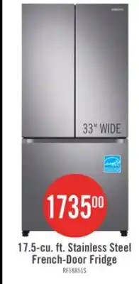 The Brick Samsung 33 17.5 Cu. Ft. Counter-Depth French-Door Refrigerator - Stainless Steel - RF18A5101SR/AA offer