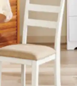 The Brick Bryn Dining Chair with Fabric Seat, Ladder-Back - White offer