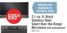 The Brick LG 2.1 Cu. Ft. Over-the-Range Microwave with ExtendaVent and Sensor Cooking - Smudge Proof Black St offer