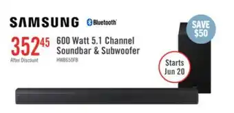 The Brick Samsung HW-B650F 3.1-Channel 370 W Soundbar with Wireless Subwoofer offer