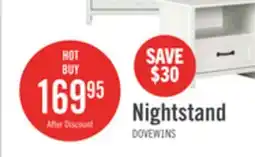 The Brick Dove Bedside 1-Drawer Nightstand, 23.8W x 22.5H, Made in Canada - White offer