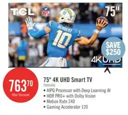 The Brick TCL 75 4K UHD LED HDR Pro 60Hz Google Smart TV (75S551G-CA) offer