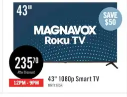 The Brick MAGNAVOX 43 FHD HDR Roku Smart TV offer